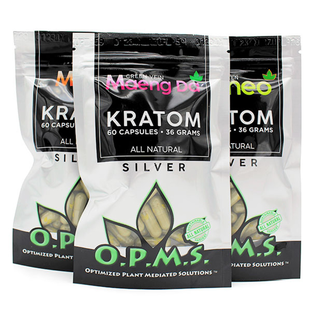 OPMS green vein kratom capsules